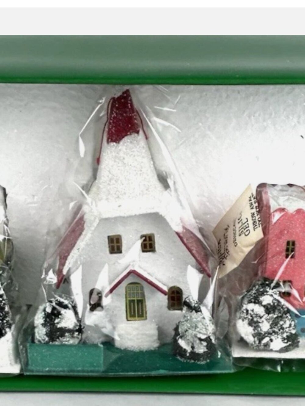 Shiny Brite Christopher Radko Set Of 3 Putz Style Manchester Lane Houses Holiday